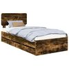 vidaXL Bettrahmen Ger&auml;ucherte Eiche 90 x 200 cm Holzwerkstoff