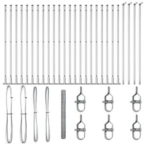 vidaXL Zaunpfosten Silber 50 x 1,6 m (50 mm Maschenweite) Stahl