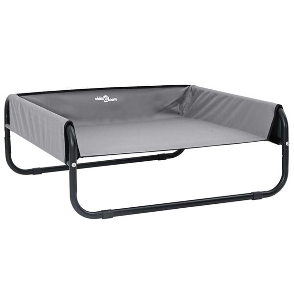 vidaXL Hundebett Hellgrau 70 x 70 x 28,5 cm Stahl