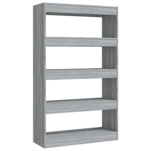 vidaXL B&uuml;cherregal/Raumteiler Grau Sonoma 80x30x135 cm Holzwerkstoff
