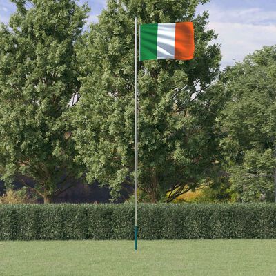 vidaXL Flagge Irlands mit Mast 6,23 m Aluminium