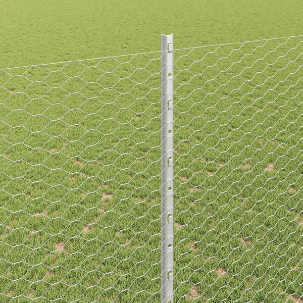 vidaXL Zaun und Pfosten Silber 1,5 x 10 m Stahl