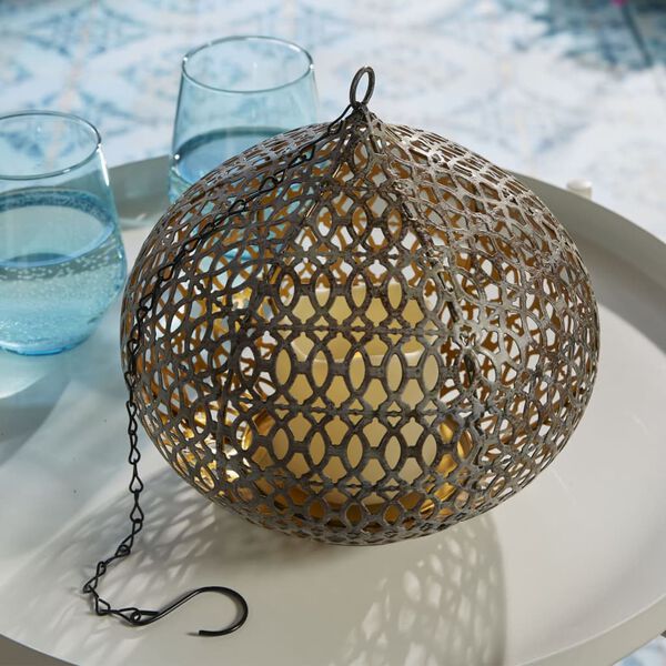 Luxform LED-Gartenleuchte Edessa Orientalisch Rost-Silbern