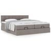 vidaXL Ottoman-Bett mit Matratzen Taupe 160x200 cm Stoff