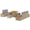 vidaXL Garten-Sofa-Set mit Kissen mit Kissen 8 pcs Beige und Hellgrau