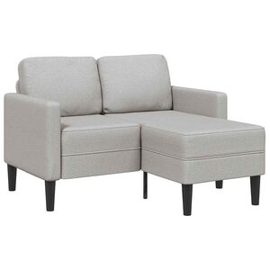 vidaXL 2-Sitzer-Sofa mit Chaiselongue L-Form Wolkengrau 125 cm Stoff