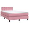 vidaXL Boxspringbett mit Matratze Rosa 120x210 cm Samt