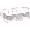 vidaXL 8-tlg. Garten-Sofagarnitur mit Kissen Beige Poly Rattan