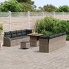 vidaXL Garten-Sofa-Set mit Kissen mit Speicher 11 pcs Grau