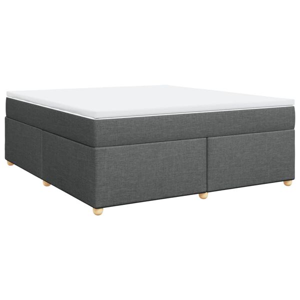 vidaXL Boxspringbett mit Matratze Dunkelgrau 180x200 cm Stoff