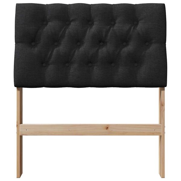 vidaXL Gepolstertes Kopfteil Schwarz 75 cm Massives Kiefernholz