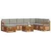 vidaXL Ecksofa Set 9 pcs Nat&uuml;rlich und Hellgrau Massivholz Akazie
