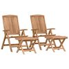 vidaXL Garten Lounge Set 4 pcs Braun Massivholz Teak
