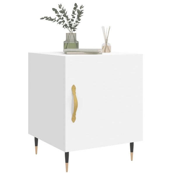 vidaXL Nachttische 2 Stk. Wei&szlig; 40x40x50 cm Holzwerkstoff