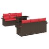 vidaXL Gartensofa-set 7 stk. 6-Sitzer Braun Poly-Rattan