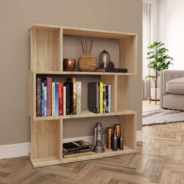 vidaXL Bücherregal/Raumteiler Sonoma-Eiche 80x24x96 cm Holzwerkstoff