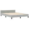 vidaXL Boxspringbett mit Kopfteil Hellgrau 160 x 200 cm Samt