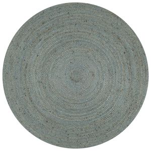 vidaXL Teppich Handgefertigt Jute Rund 150 cm Olivgr&uuml;n