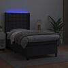 vidaXL Boxspringbett mit Matratze & LED Schwarz 80x200 cm Kunstleder