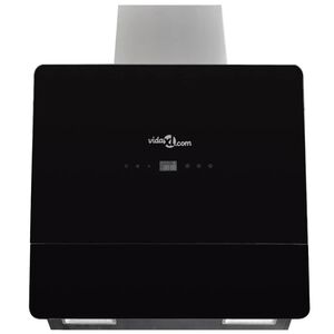 vidaXL Dunstabzugshaube Schwarz Hartglas mit Display 600 mm