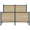 vidaXL Metallbett ohne Matratze Sonoma-Eiche 120x190 cm