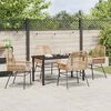 vidaXL Garten Essgruppe mit Kissen 5 pcs Braun Poly-Rattan