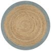 vidaXL Teppich Handgefertigt Jute mit Olivgr&uuml;nem Rand 150 cm