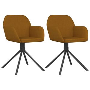 vidaXL Esszimmerst&uuml;hle 2 Stk. Drehbar Braun Samt