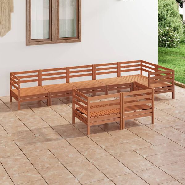 vidaXL 8-tlg. Garten-Lounge-Set Massivholz Kiefer Honigbraun
