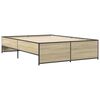 vidaXL Bettgestell Sonoma-Eiche 120x200 cm Holzwerkstoff und Metall