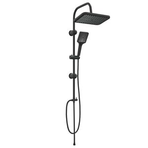 vidaXL Duschsystem mit Duschkopf Schwarz 48 x 30 x 100 cm Edelstahl