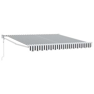 vidaXL Markise Einziehbar Anthrazit und Wei&szlig; 3x2,5 m Stoff & Aluminium