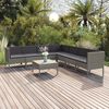 vidaXL 8-tlg. Garten-Lounge-Set mit Auflagen Poly Rattan Grau