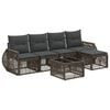 vidaXL Gartensofa-set 6 Stk. Grau und Dunkelgrau Poly-Rattan