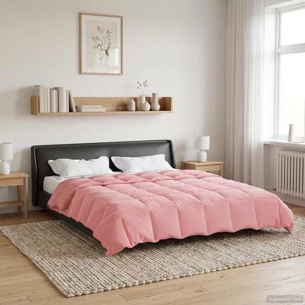 vidaXL Sommerdecke Gepolstert Rosa 240 x 260 cm Mikrofaser