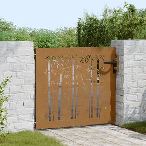vidaXL Gartentor 85x100 cm Cortenstahl Bambus-Design
