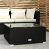 vidaXL Garten-Couchtisch Schwarz 60x60x30 cm Poly Rattan und Glas