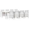vidaXL Garten Essgruppe 9 pcs Hellgrau Polt Rattan