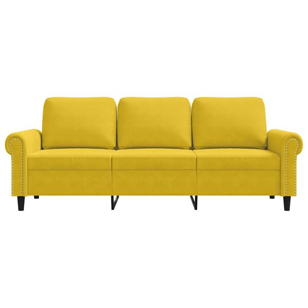 vidaXL 3-Sitzer-Sofa Gelb 180 cm Samt