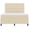 vidaXL Boxspringbett mit Matratze Creme 140 x 200 cm Stoff