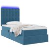 vidaXL Bett mit Stauraum und LED mit LED Dunkelblau 90 x 200 cm Samt