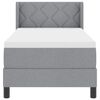 vidaXL Boxspringbett mit Matratze Hellgrau 200 x 80 cm Polyester