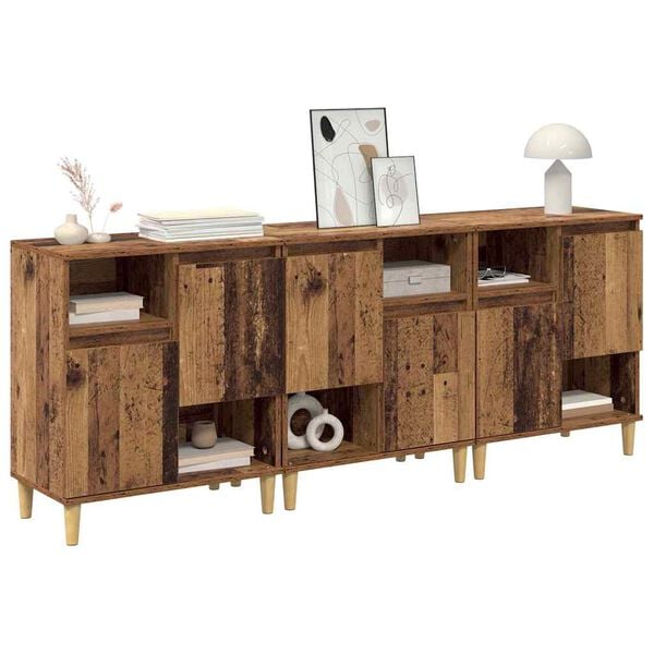 vidaXL Sideboards 3 pcs Altholz 60 x 35 x 70 cm Holzwerkstoff