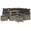 vidaXL Garten-Sofa-Set mit Kissen mit Speicher mit Kissen 8 pcs Grau