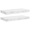 vidaXL Wandregal 2 stk. Wei&szlig; Marmor 50 x 23,5 x 3,8 cm Holzwerkstoff