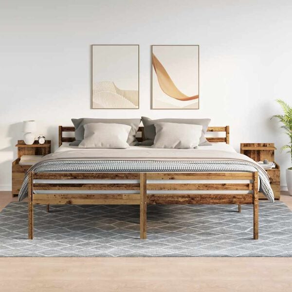 vidaXL Nachttische 2 Stk. mit 2 Schubladen Altholz-Optik 40x36,5x62 cm