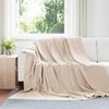 vidaXL &Uuml;berwurfdecke Beige 220 x 240 cm Fleece