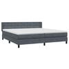 vidaXL Boxspringbett mit Matratze Dunkelgrau 180x210 cm Samt