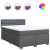 vidaXL Boxspringbett mit Matratze Dunkelgrau 140x190 cm Stoff