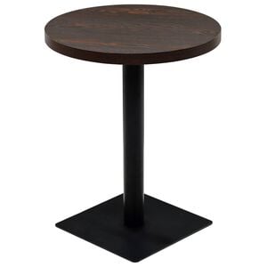vidaXL Bistrotisch MDF und Stahl Rund 60&times;75 cm Dunkle Esche